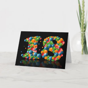 Carte 18ème anniversaire avec des numéros formés à parti