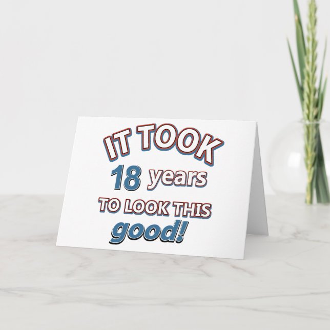 Carte 18ème anniversaire de design (Devant)