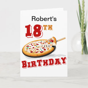 Carte 18ème anniversaire Pizza Party