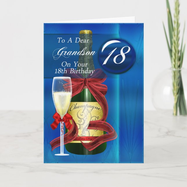 Carte 18ème Petit-fils d'anniversaire moderne (Devant)