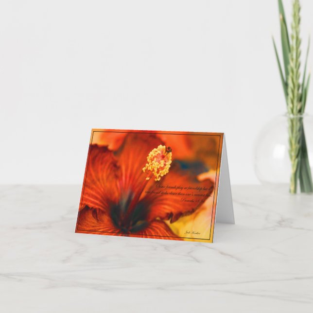 Carte 18h24 de flamber Hibiscus~Friendship/Proverbs (Devant)