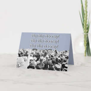 Carte 1910's CROWD CHEERING PHOTO HIP HIP HOORAY!