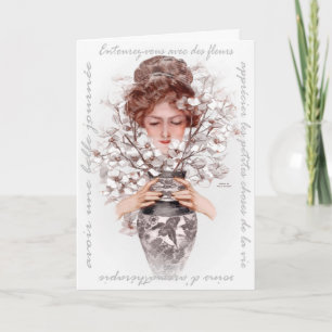 CARTE 1911 "IMMERSE YOURSELF" FRENCH FLORAL GREETING