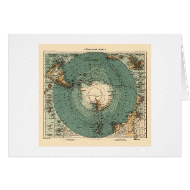 Carte 1912 de l'Antarctique (Devant horizontal)