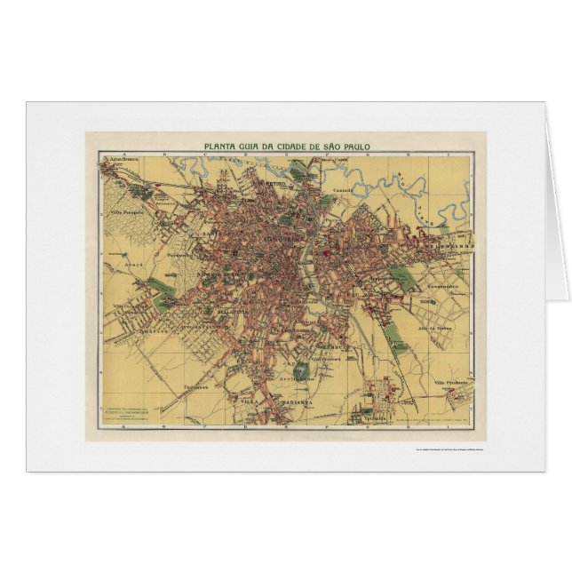 Carte 1913 de Sao Paulo Brésil (Devant horizontal)
