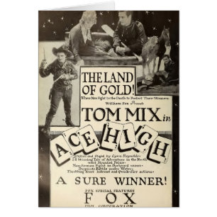 Carte 1918 d'annonce de film d'as de Tom Mix haute