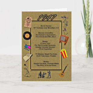 Carte 1947 Great Events Birthday Card