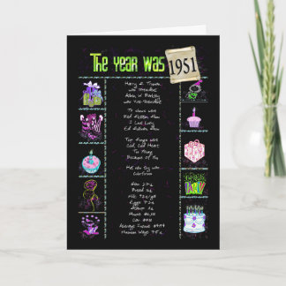 Carte 1951 Anniversaire Fun Facts