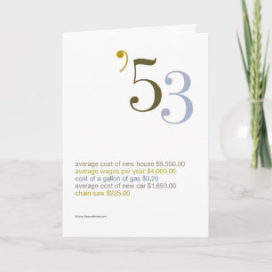 Carte 1953 anecdotes amusantes d'anniversaire