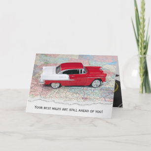 Carte 1955 Chevy Car On Road Map pour la retraite