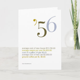 Carte 1956 Birthday Fun Facts