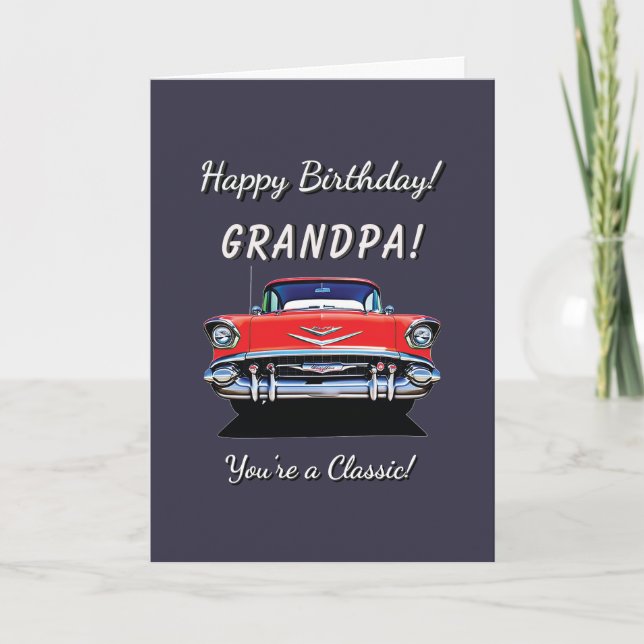 Carte 1957 57 Muscle Car classique Voiture Anniversaire (Devant)