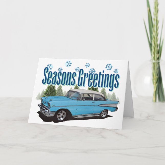 Carte 1957 Bel Air avec neige (Devant)