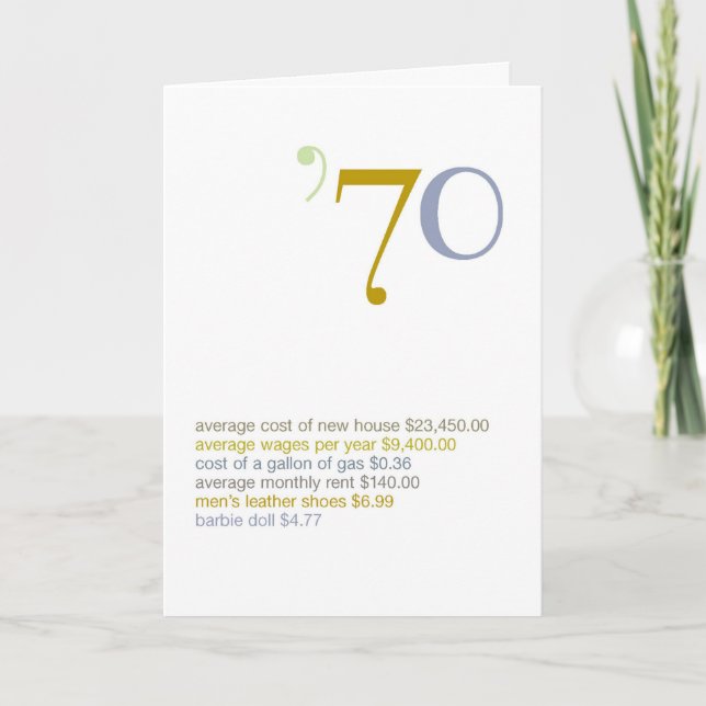 Carte 1970 Anniversaire Fun Facts (Devant)