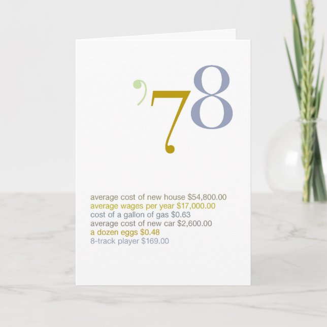 Carte 1978 Anniversaire Fun Facts (Devant)