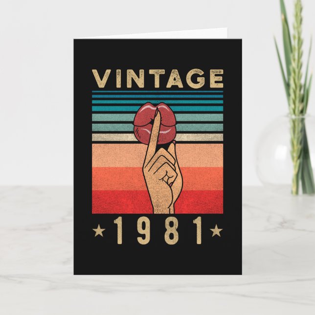 Carte 1981 Cadeau Retro femme (Devant)