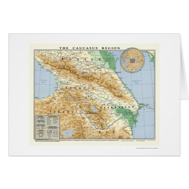 Carte 1994 de région de Caucase (Devant horizontal)