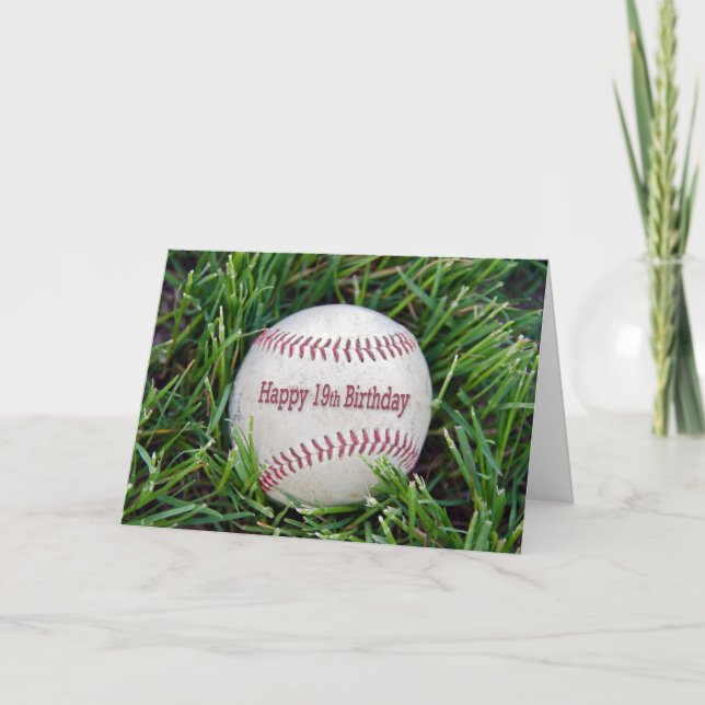 Carte 19e anniversaire avec baseball (Devant)