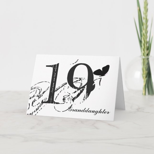 Carte 19e anniversaire pour une petite-fille, papillon. (Devant)