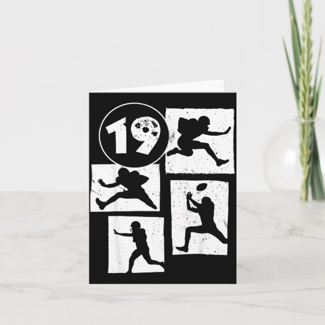 Carte 19th Birthday Retro American Football 19 Years Old (Devant)