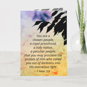 Carte 1 2:9 de Peter vous êtes des peuples choisis,