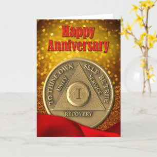 Carte 1 an AA Parties scintillant de pièce Joyeux Annive