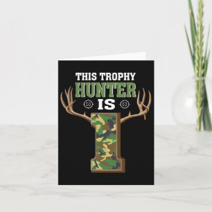 Carte 1 an Chasse 1er anniversaire fête Chasseur de cerf