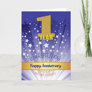 Carte 1 an de récupération Anniversaire Numéro gras
