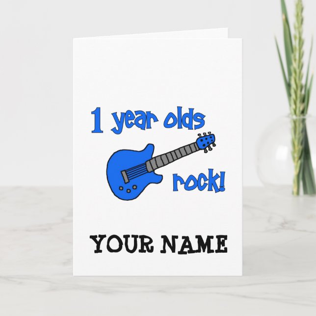 Carte 1 an rock ! 1er anniversaire du bébé personnalisé (Devant)