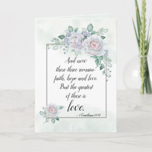 Carte 1 Corinthiens 13:13 Foi Espérance Amour, Verset Bi