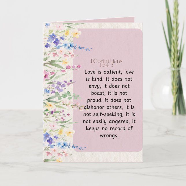 Carte 1 Corinthiens 13:4-5 Bible Verse Image (Devant)