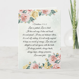 Carte 1 Corinthiens 13:4-8 L'amour est patient, l'amour 