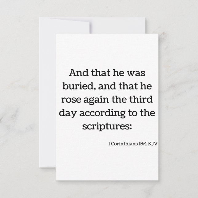 Carte 1 Corinthiens 15:4 KJV Bible Écriture Salutation (Devant)