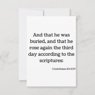 Carte 1 Corinthiens 15:4 KJV Bible Écriture Salutation