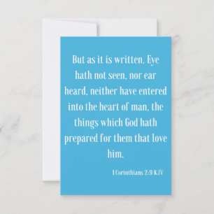 Carte 1 Corinthiens 2:9 KJV Bible Écriture Salutation