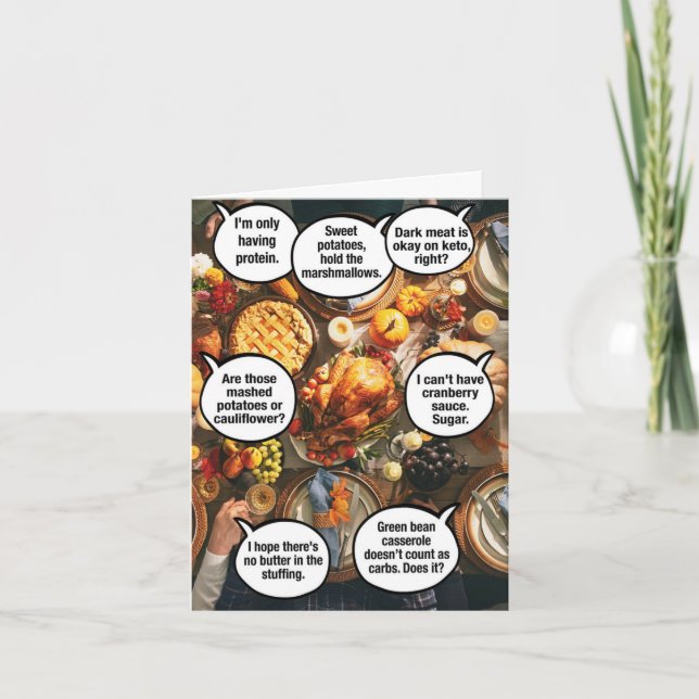 Carte 1 Funny Thanksgiving Card - Family Foody (Devant)