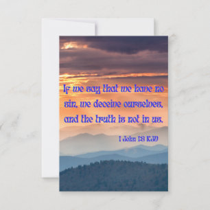 Carte 1 Jean 1:8 KJV Bible Verse Pic Flat Salutation