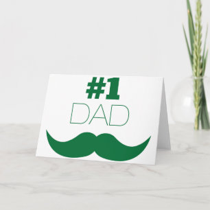 Carte #1 Papa Moustache verte - Numéro Un