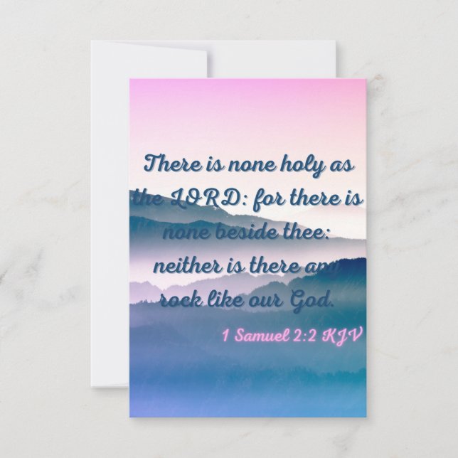 Carte 1 Samuel 2:2 KJV Bible Verse Pic Flat Salutation (Devant)