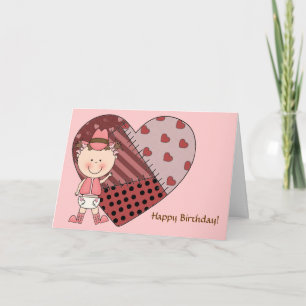 Carte 1er 2e anniversaire enfant filles