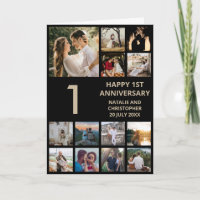 1er anniversaire 13 Photo Collage noir et or