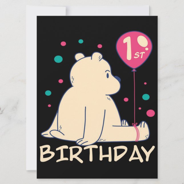 Carte 1er anniversaire 1 an bébé - mignonne, drôle Cadea (Devant)