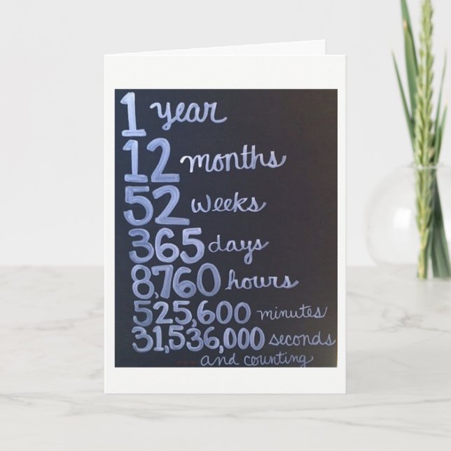 Carte 1er ANNIVERSAIRE À MON AMOUR "POUR LE RESTE DE NOS (Devant)