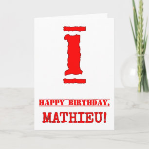 Carte 1er Anniversaire : Amusant, Timbre en caoutchouc r