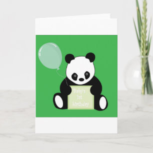 Carte 1er anniversaire de bébé Panda