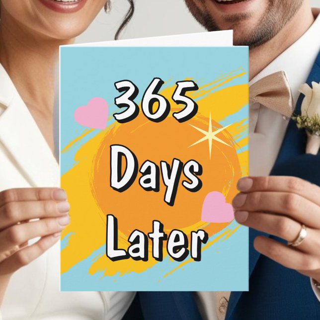 Carte 1er anniversaire de mariage dans les jours un an p (Créateur téléchargé)