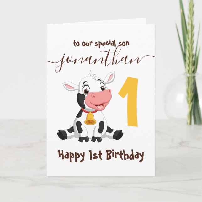 Carte 1er anniversaire de vache ! (Devant)
