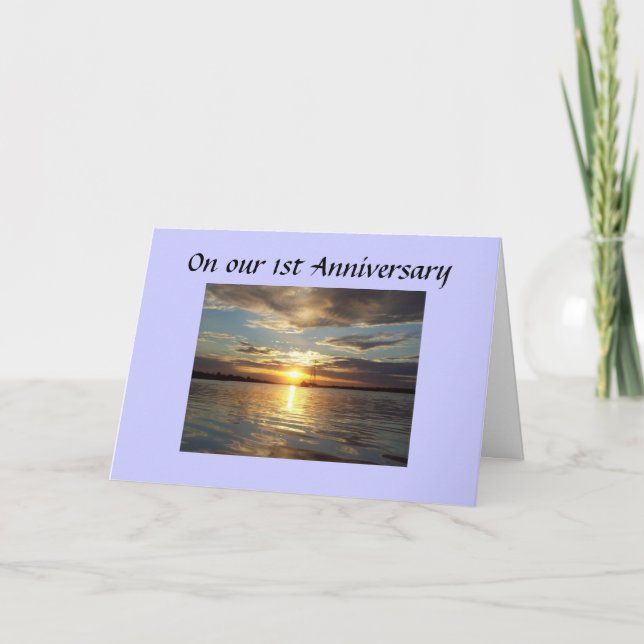 Carte 1er ANNIVERSAIRE LE SOLEIL SE LÈVERA PLUS BRILLANT (Devant)