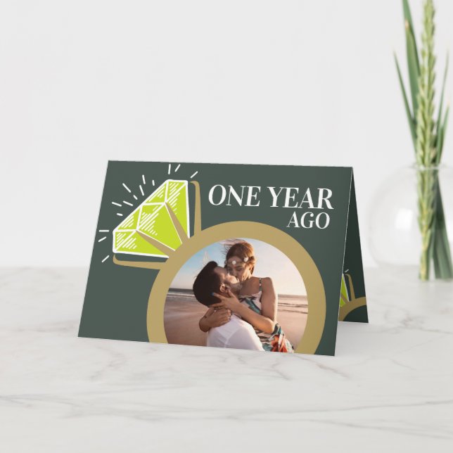 Carte 1er anniversaire mariage période maintenant puis p (Devant)