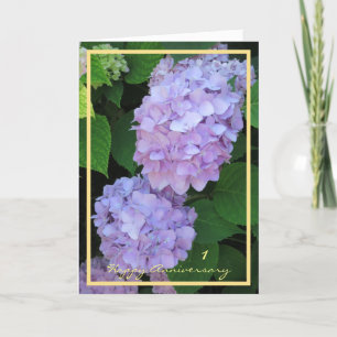 Carte 1er Anniversaire Mariage Souhaite des hydrangées v